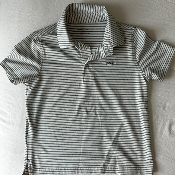 BOYS - Stripe Sankaty Polo - Heather green and white stripe - Picture 1 of 7